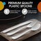 Party Solids 100 Pcs Disposable Utensils – Heavy Duty Plastic Cutlery Set – Premium Plastic Forks, Spoons or Knives for Parties, Events, Catering & Tableware Supplies by Exquisite